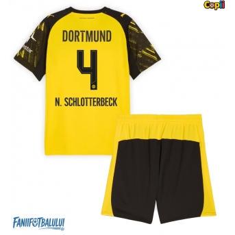 Borussia Dortmund Nico Schlotterbeck #4 Echipament de Fotbal Replică 2025-26 Copii Acasa (+ Șorturi)